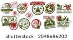 Christmas Mail Stamp Vector...