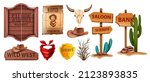wild west vector icon set ... | Shutterstock .eps vector #2123893835