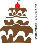 cake illustration logo vector... | Shutterstock .eps vector #1718415745