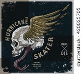 hurricane skater t shirt graphic | Shutterstock .eps vector #420025705