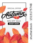 autumn sale background layout... | Shutterstock .eps vector #1515175748