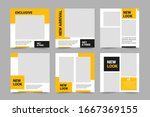 set of editable minimal square... | Shutterstock .eps vector #1667369155