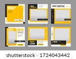 set of editable minimal square... | Shutterstock .eps vector #1724043442