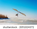 White Sport Hang Glider On An...