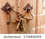 Old Wooden Door Locked By A...