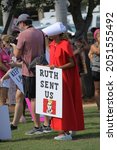 Small photo of Bradenton, Florida - October 2, 2021: Sign Ruth Ginsburg Women March to Defend Reproductive Rights