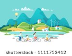 summer vacation. family are... | Shutterstock .eps vector #1111753412