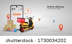   online delivery service... | Shutterstock .eps vector #1730034202