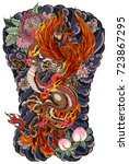 japanese tattoo design full... | Shutterstock .eps vector #723867295