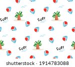 seamless pattern summer shark... | Shutterstock .eps vector #1914783088