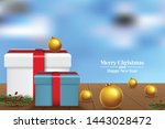 christmas presents with a gift... | Shutterstock .eps vector #1443028472