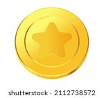 set of rotating gold coins with ... | Shutterstock .eps vector #2112738572