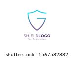 shield line letter g security... | Shutterstock .eps vector #1567582882