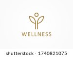 abstract wellness logo. gold... | Shutterstock .eps vector #1740821075
