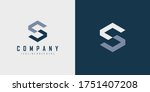 initial letter s logo. blue... | Shutterstock .eps vector #1751407208