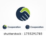 handshake logo. two hands make... | Shutterstock .eps vector #1755291785