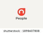 abstract people logo. orange... | Shutterstock .eps vector #1898607808