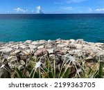 Stone Wall By The Caribbean...