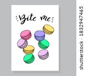 Macaroons. Greeting Card With...