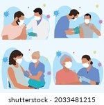 group of people and doctor... | Shutterstock .eps vector #2033481215