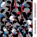 silhouette group of multiethnic ... | Shutterstock .eps vector #2036856605
