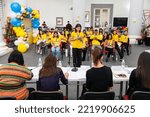 Small photo of Bishkek, Kyrgyzstan - October 29, 2020: University students participating in the Spelling Bee competition in which contestants are asked to spell a broad selection of English words