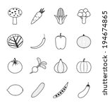 vegetable icons set | Shutterstock .eps vector #194674865