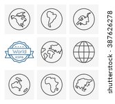 world line icons set | Shutterstock .eps vector #387626278