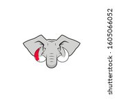 angry elephant head vector... | Shutterstock .eps vector #1605066052