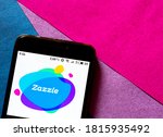 Small photo of Kiev, Ukraine, September 16, 2020. Editorial illustrative. In this photo illustration a Zazzle logo is seen displayed on a smartphone