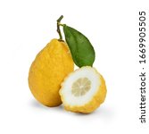 Small photo of Sicilian Citron - Isolated on White Background