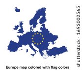 Europe Map Colored With Flag...