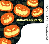 halloween party text. evil... | Shutterstock .eps vector #1711146238