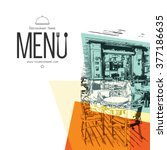 restaurant menu design. vector... | Shutterstock .eps vector #377186635