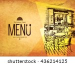 restaurant menu design. vector... | Shutterstock .eps vector #436214125