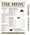 restaurant menu design. concept ... | Shutterstock .eps vector #88865521