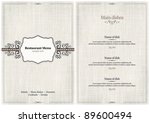 vector. restaurant menu design | Shutterstock .eps vector #89600494
