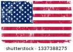 grunge american flag.dirty flag ... | Shutterstock .eps vector #1337388275