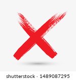 grunge letter x.red cross sign. | Shutterstock .eps vector #1489087295