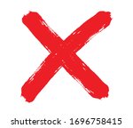 grunge letter x.red cross sign. | Shutterstock .eps vector #1696758415