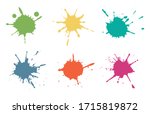 set of color paint splashes... | Shutterstock .eps vector #1715819872