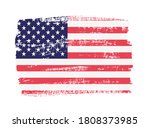 grunge american flag. vector... | Shutterstock .eps vector #1808373985