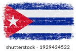 Old Vintage Flag Of Cuba.