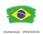 grunge brazil flag.brush stroke ... | Shutterstock .eps vector #1931410142