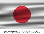 vector wavy flag of japan. | Shutterstock .eps vector #2097108232