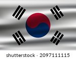 vector wavy flag of south korea. | Shutterstock .eps vector #2097111115