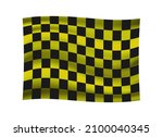 wavy checkered black and yellow ... | Shutterstock .eps vector #2100040345