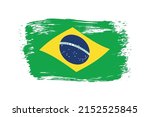 grunge brazil flag.brush stroke ... | Shutterstock .eps vector #2152525845