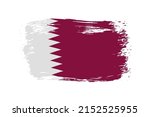 grunge qatar flag.brush stroke... | Shutterstock .eps vector #2152525955