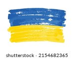 grunge ukraine flag.brush... | Shutterstock .eps vector #2154682365